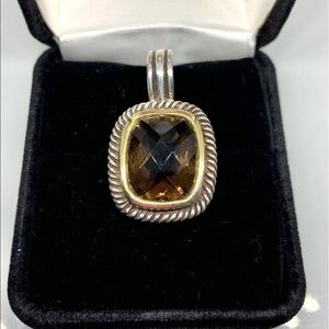 ❤️ Sterling Silver 925 & 14K Smokey Quartz Twisted Cable Albion Enhancer